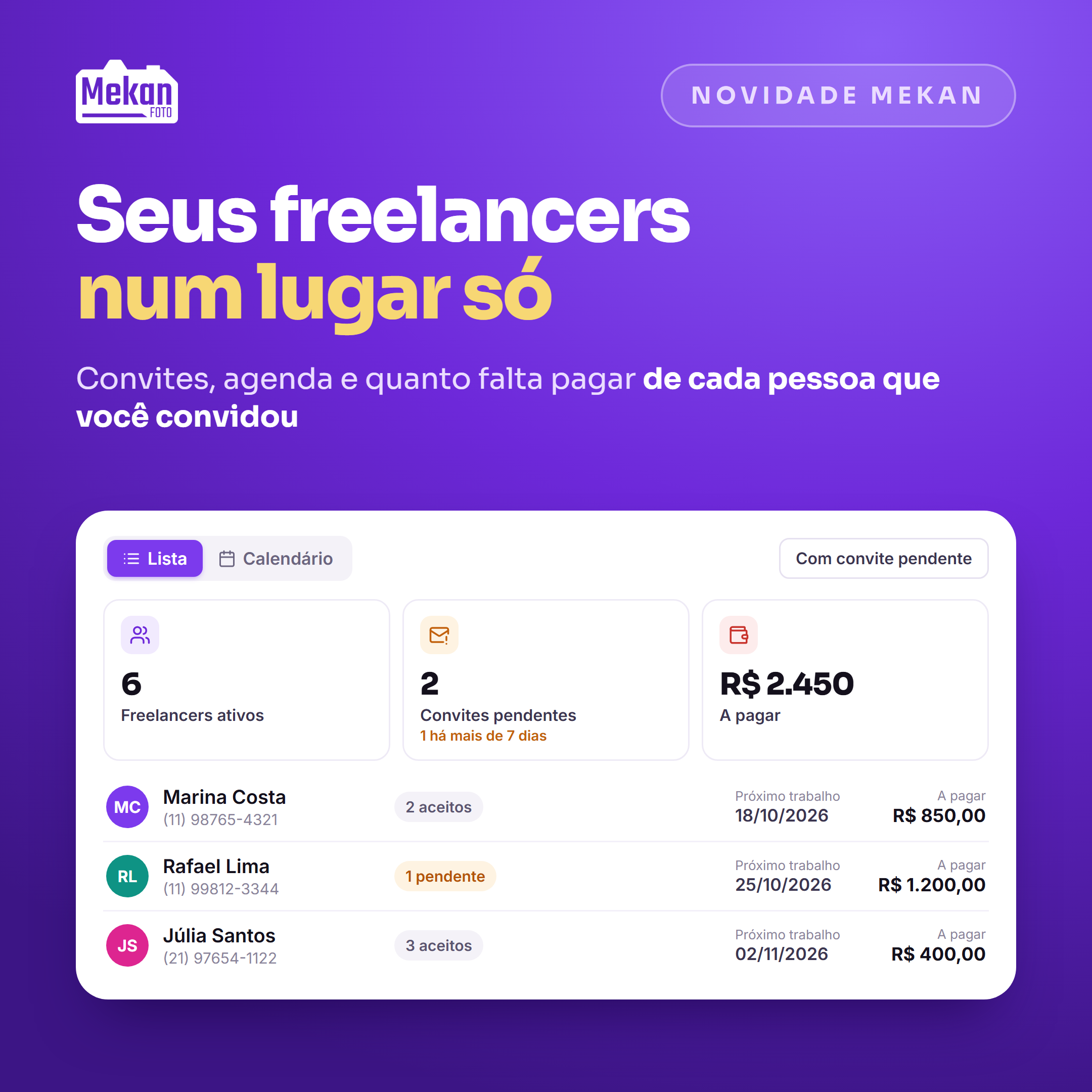 Imagem da novidade: Seus freelancers num lugar só